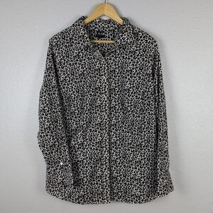 Talbots Woman Button Up Shirt Plus Sz 18 Animal Print Wrinkle Free Non Iron 135